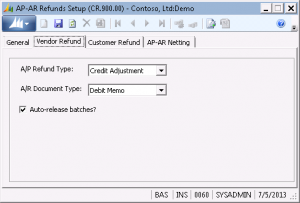 AP-AR Refunds Setup