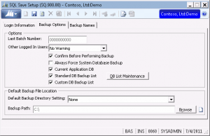 SQL Save Setup