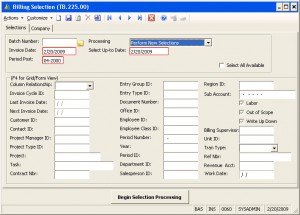 Billing Selection (figure 5)